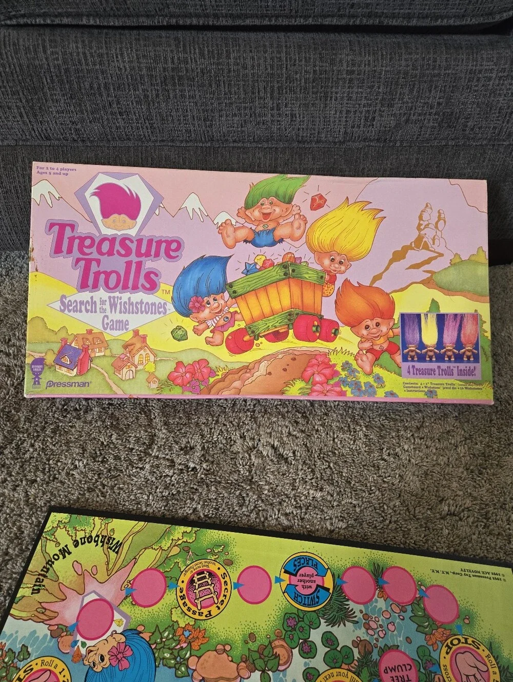 Vintage 1992 Treasure Trolls Search for the Wishstones Board Game 100% Complete